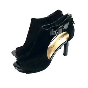 FRANCO SARTO LOREA Black Leather Cut out Heels